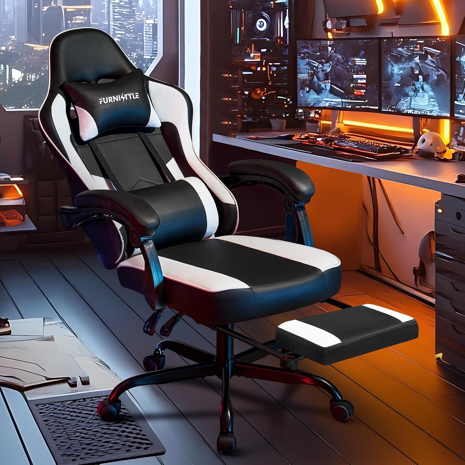 Gaming Chair with Footrest, Vi - огляд і ціна Video Games