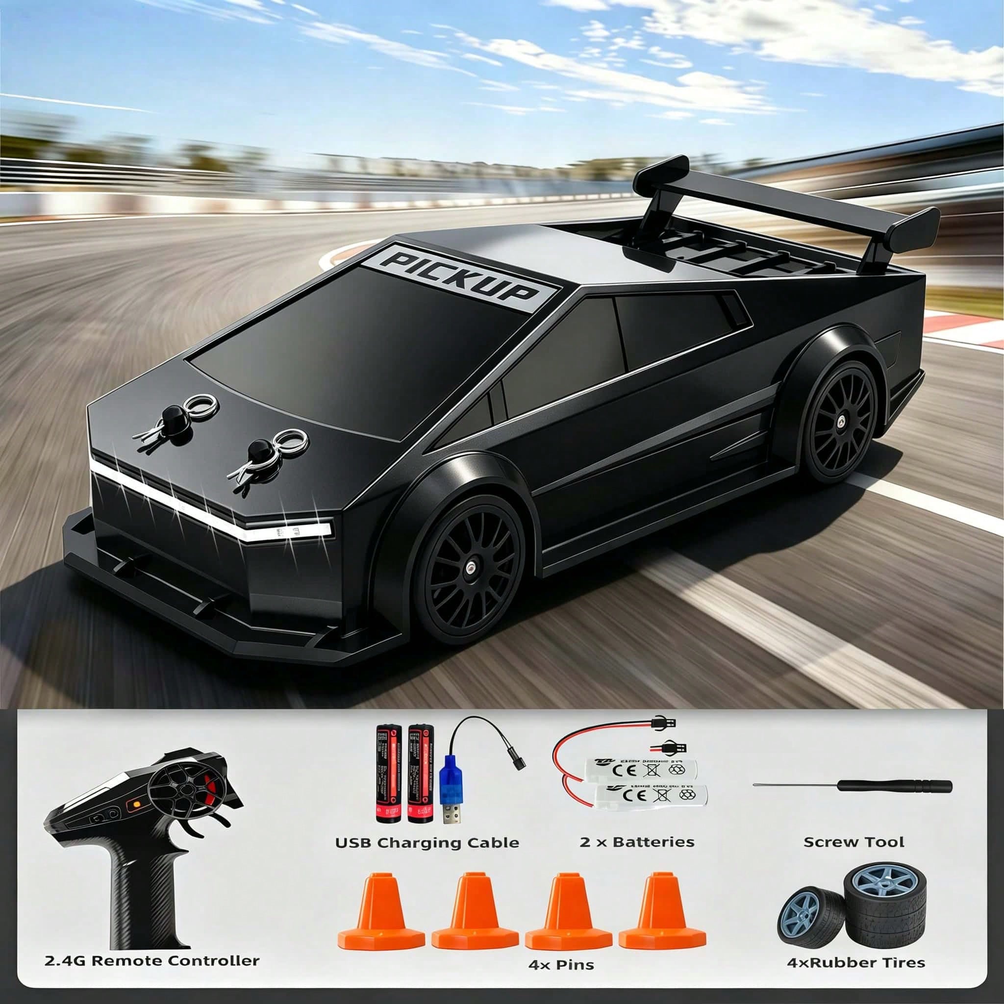 1:24 Scale 4WD RC Drift Car –  - огляд і ціна Rc Drift Car 1 24 Scale 4Wd